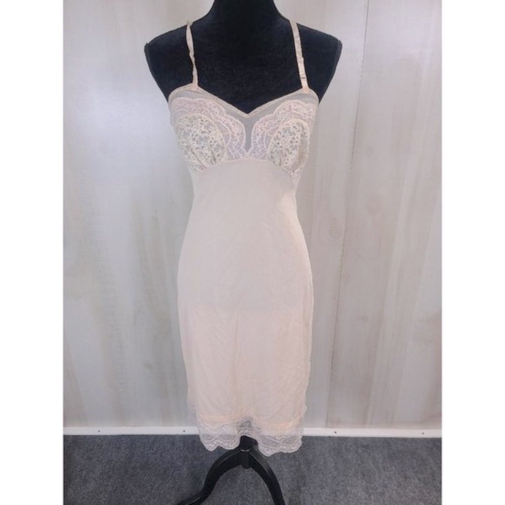 Vintage Sears Charmode Size 34 Pink Slip Lace